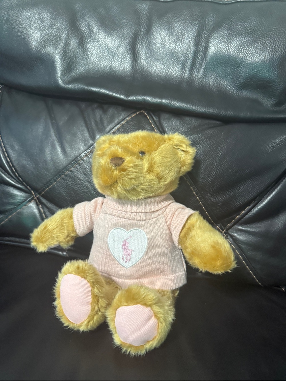 Ralph Lauren Pink Heart Knit Teddy Sweater